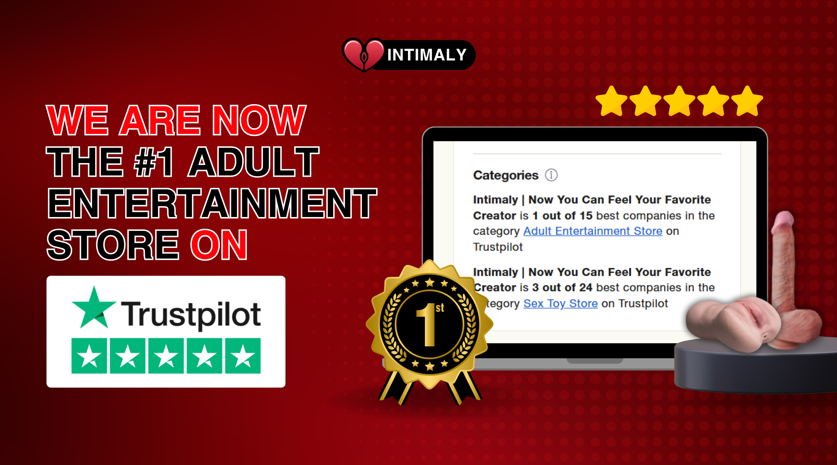 Intimaly is now the #1 Adult Entertainment Store on Trustpilot